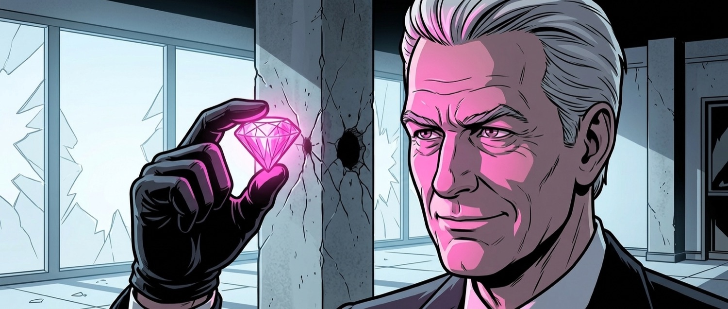 The captain takes the stone from the crack